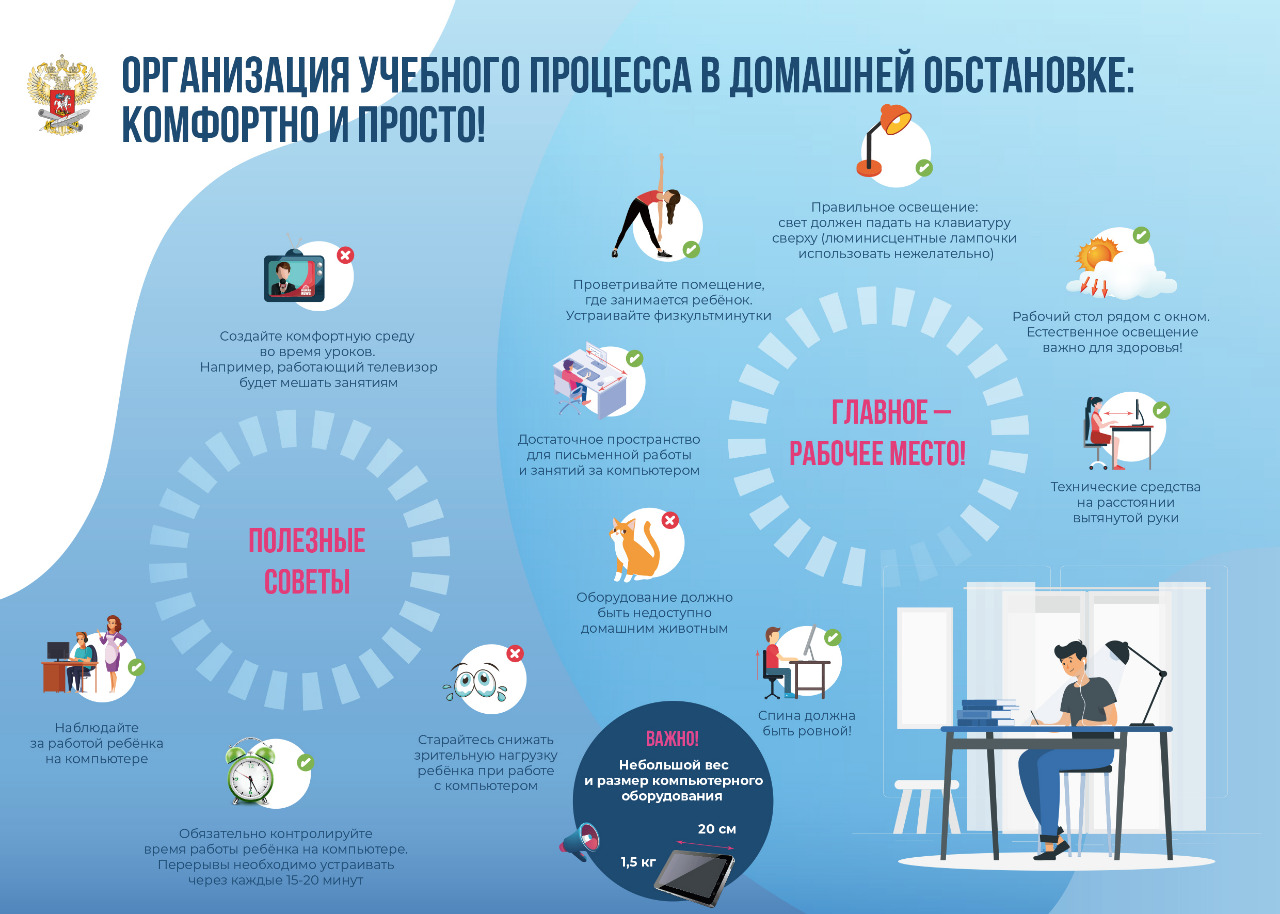 Организация учебного процесса в домашней обстановке.